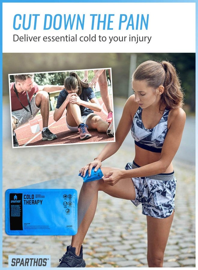 Sparthos Ice Packs for Injuries - Reusable Soft Gel Hot Cold Icepack - Medical First Aid Pain Relief - Flexible Pack - Instant Icing Compress Therapy - Fits Knee, Shoulder, Elbow (Medium, Pack of 1) - Image 2